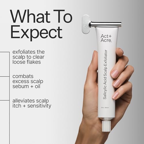 Act+ Acre Cold Processed Salicylic Acid Exfoliator | For Loose Flakes, Excess Oil, Scalp Build-Up | Salicylic Acid, Papaya, Peppermint | Balance, Soothe | Vegan, Color Safe, Fragrance-Free | 2 Fl Oz