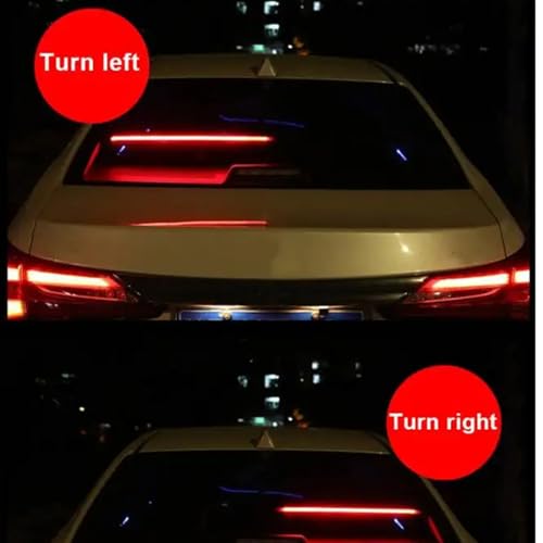 Camidy Tira de luz de freio LED para carro, montagem alta, luz de freio flexível, 3 modos de LED ter