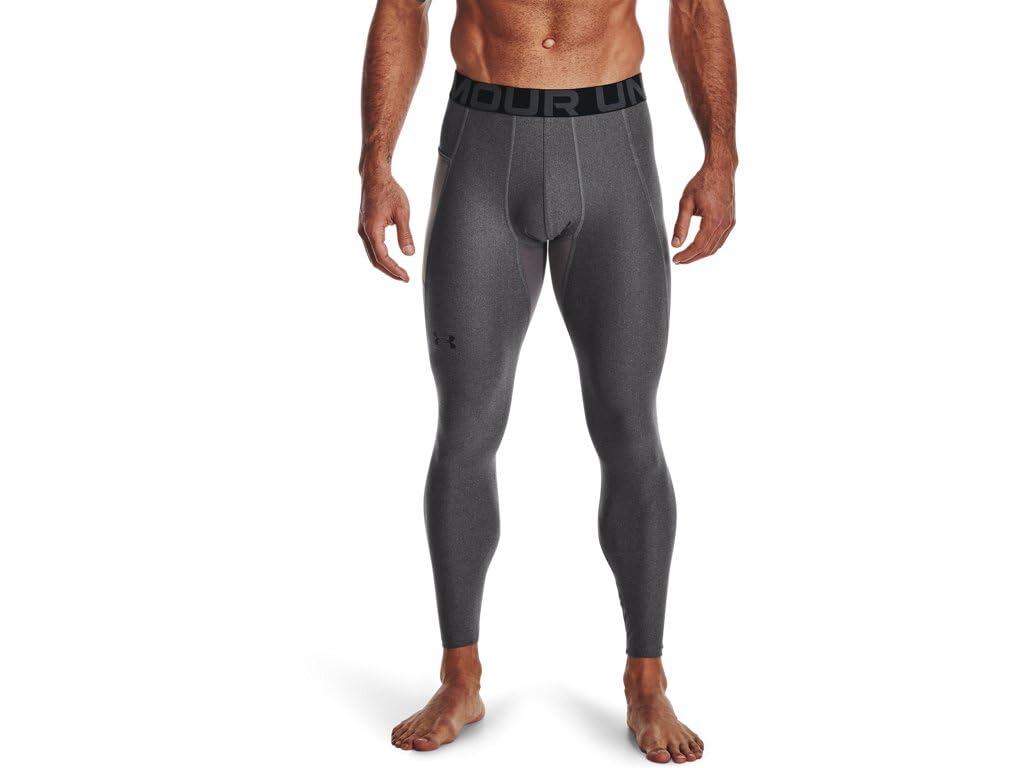 Under Armour Men's Standard HeatGear Leggings, Carbon Heather (090)/White, 4X-Large Tall