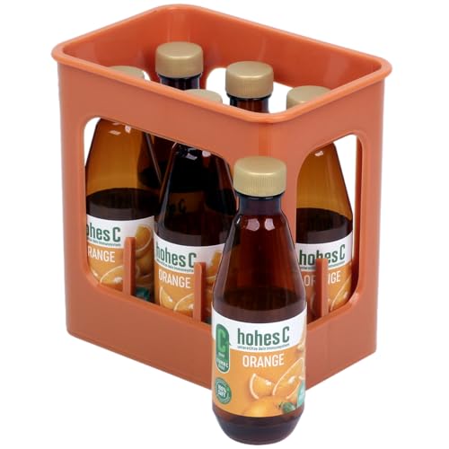 tanner DER KLEINE KAUFMANN TANNER Deco - Getränkekiste Hohes C (Kaufladenzubehör, 6er-Pack, aus Kunststoff, scannbar) 0077.1