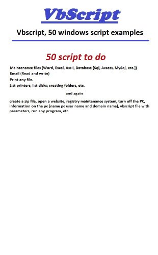 Vbscript, 50 windows script examples