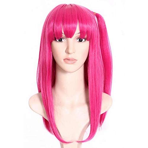 Perruque rose anime éclatante haute densité pour costume cosplay