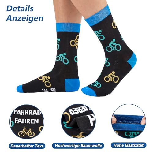 SockWaddles Lustige Socken Herren mit Sprüchen, Ich Würde Lieber Fahrrad Fahren – Geschenkidee für Männer, Fahrrad zu Weihnachten Geburtstag Vatertag Adventskalender Füllung