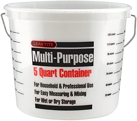 Leaktite White 5 Quart (US) Paint Pail - Case of: 24;24