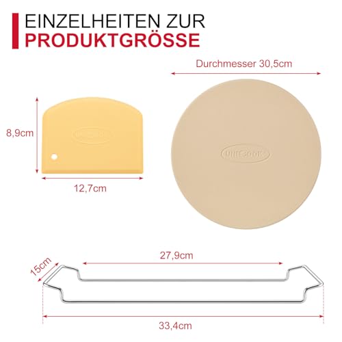 Unicook Rund Pizzastein Brotbackstein für Backofen 30cm - Pizzastein für Gasgrill, Pizza Backstein für Brot Keksen, Pizzapfanne aus Cordierit