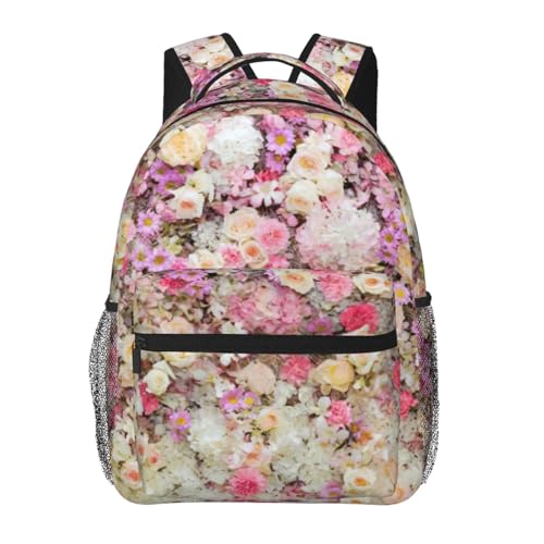 Sac à dos floral rose aux finitions soignées et design élégant