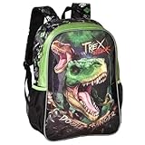 Mochila de Costas Infantil Dinossauro T-Rex Attack Escolar Passeio Verde