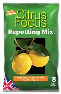 Citrus Focus Repotting Mix 8L - Growth Technology Potting Soil for All Citrus Trees - Peat-Free Compost Soil - Professional Grade Citrus Plant Food