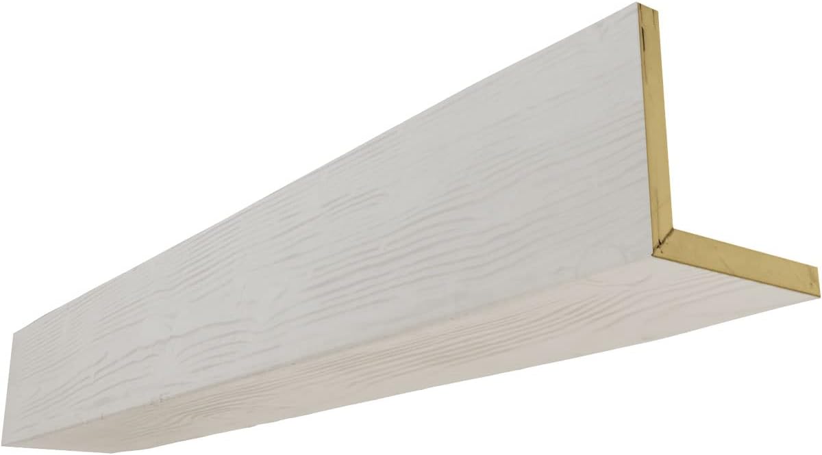 Ekena Millwork BMSD2C0100X120X168UN 2-Sided Sandblasted Endurathane Faux Wood Ceiling Beam, 10-in. W x 12-in. H x 14-ft. L, Natural Honey Dew