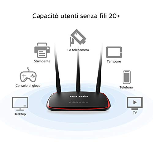 Tenda AP5 Access Point Wireless, 300 Mbps, 3 Antenne Esterne da 5 dBi, 2 * 100M Ethernet Porte, Poe, WISP, Supporto da Tavolo/da Parete