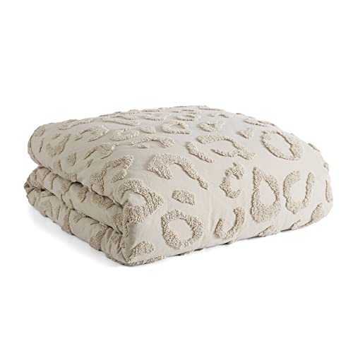 Peri Home 100% Cotton 3-Piece Comforter And Sham Set, Linen Chenille Leopard, Full/Queen #TOP6