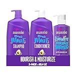 Aussie Miracle Moist Shampoo 778 mL, Miracle Moist Conditioner 778 mL, 3 Minute Miracle Deep Conditioner Hair Treatment 475 mL, Infused with Avocado & Australian Jojoba Oil, 2.03 L Total