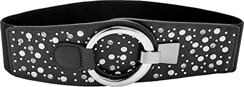 BlackButterfly Wide Elastic Stretch Retro Metal Interlock Buckle Belt3