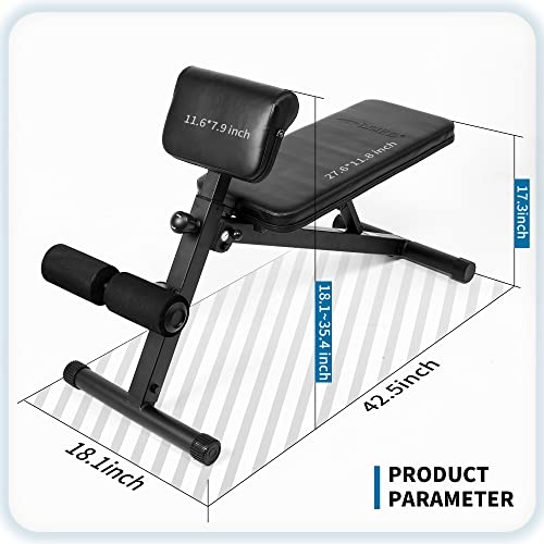 Leikefitness Roman Chair Adjustable Weight Bench Foldable Workout Exercise Bench Full Body Strength Training Preacher Curls Bench #TOP5