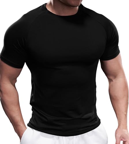 Fioboc Compression Shirts for Men Active Crew Neck Tee Moisture Wicking Quick Dry Mens Workout Shirts S-4XL2