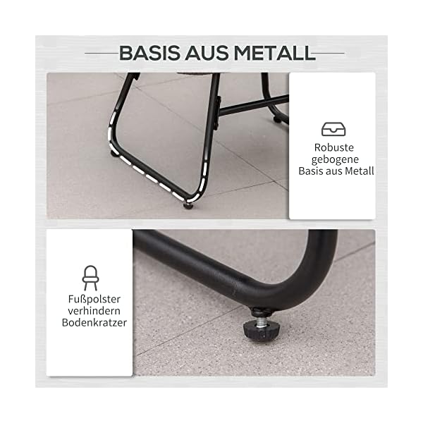 Outsunny Rattan Relaxsessel mit Fußhocker Grau