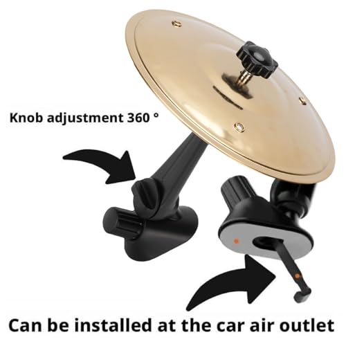 ciciglow Car Cymbal, Einfache Installation und Robuste -Trommelcrash -Becken, Auto -Luft -Abfall -Crash -Becken mit Knusprigem Geräusch für Fahrzeuge Air Vent Dash (GOLD)