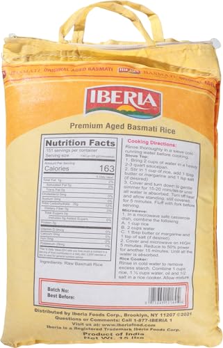 Image of Iberia Premium Aged Indian Basmati Rice, 15 Pounds
