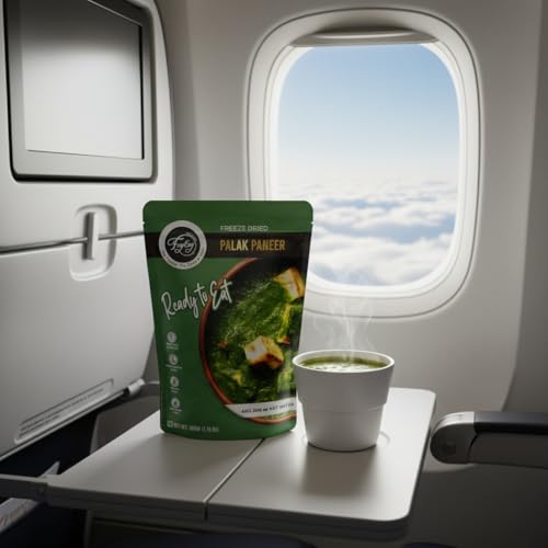 Image of FzyEzy Freeze-Dried Palak Paneer | Authentic Indian Spinach & Cottage Cheese Curry | Ready-to-Eat Meal | Gluten-Free, Preservative-Free | Real Taste & Aroma | 50g Pack