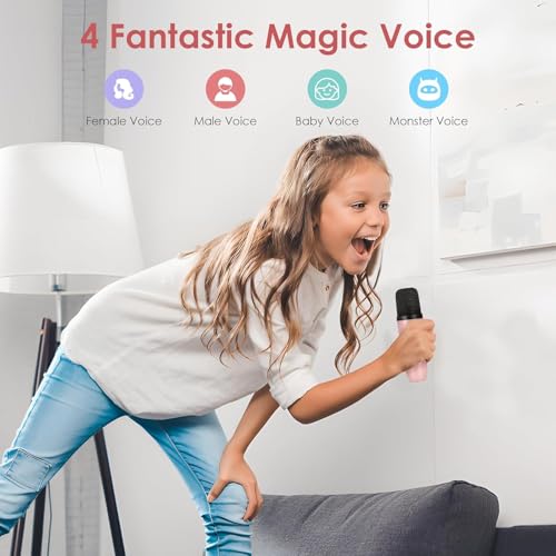 Winsumm Karaoke Machine for Kids Adults with Wireless Mics Portable