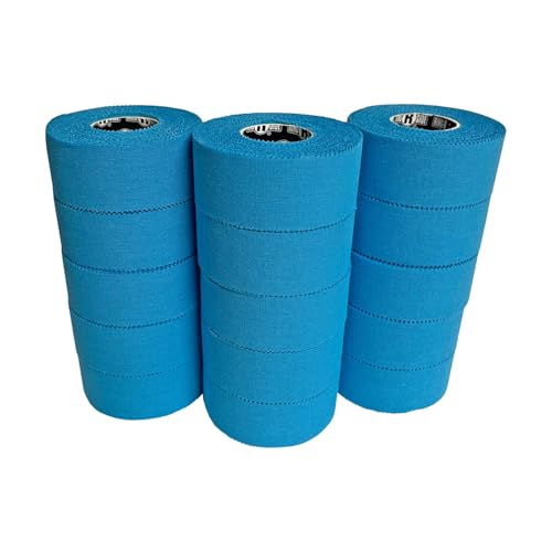 Image of Ringside 1 inch Athletic Trainers Tape, Cotton Kinesiology Tape for Combat Sports, Adhesive, 30 Foot Rolls, Light Blue, 15 Pack