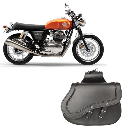 WinNet Borse Laterali da Moto compatibili con Royal Enfield INTERCEPTOR 650 valigie in Pelle rigida Bisaccia Custom da usare SENZA TELAIETTI