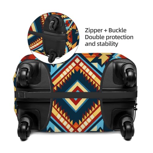 Bohemian Aztec Ethnic African Aztec Stretchable Luggage Covers for Suitcase TSA Approved, Dust Proof and Scratch Resistant Travel Luggage Protector for Carry On (18-21 in)3