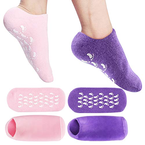 Moisturizing Socks Gel Socks Spa Socks Women Soft Moisturizing Gel Socks Foot Cream for Dry Cracked Feet Dry Skin Repair Moisture Heel Socks for Personal Care Gifts for Women Men Women Size US 7.5-10