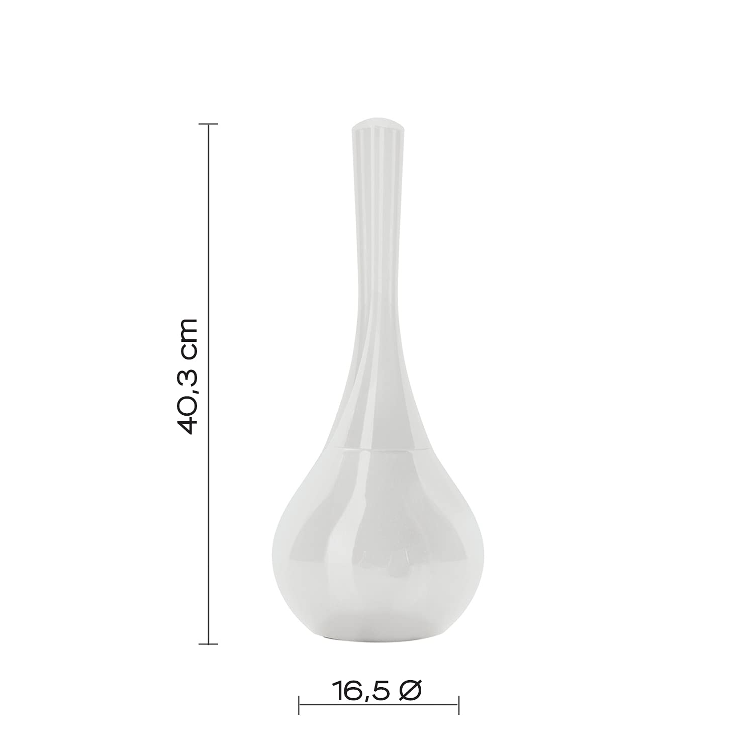 Gedy Adelaide Bianco, Misure e Peso: 40,3X16,5X16,5 CM & 0,685 kg, Realizzato in Ceramica, Finitura, Scopino per WC Design di R&S, 2 Anni di Garanzia, Unica