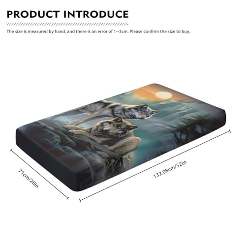 Image of Wolf Moon Crib Sheets for Boys, Baby Bed Sheet Set 28 inchX52 inch Standard Crib Mattress Soft Nursery Bed Sheet for Standard Crib and Toddler Mattress