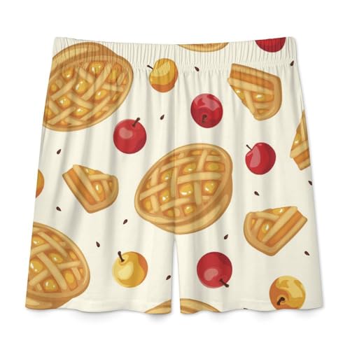 Cherry Print Cute Waffles Pattern Comfy Shorts Pajama Shorts Beach Pants Sleepwear for Men4