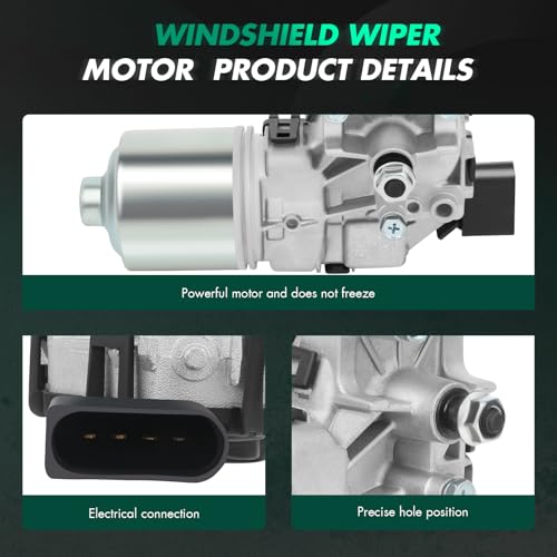 Image of SCITOO Windshield Wiper Motor Fits For 2011-2015 for Volkswagen Jetta, Replacement OE# 5C7955113D, 4 - Pin | Direct fit for 2011-2015 For Volkswagen For Jetta|Replaces OE 5C7955113D|4 Pins|Fit for Front Wiper Motor Sliver /Black