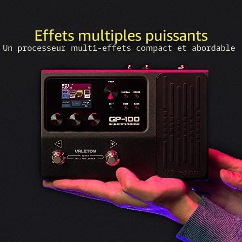 Processeur multi-effets Valeton GP-100 pour guitare et basse avec interface USB