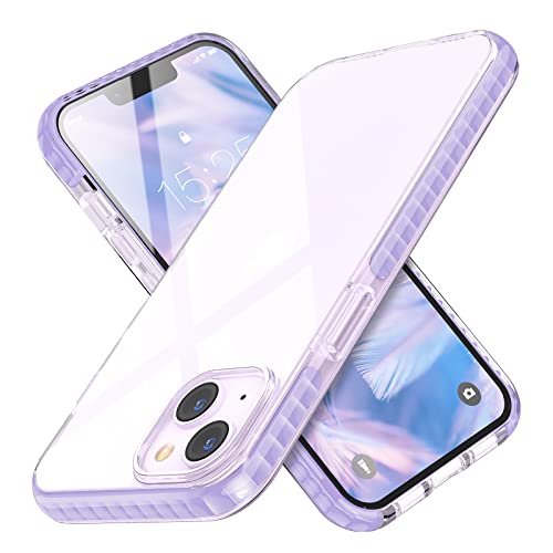 MATEPROX Compatible with iPhone 14 case Clear Thin Slim Crystal Transparent Cover Shockproof Bumper Case for iPhone 14 6.1" 2022(Purple) - image 1