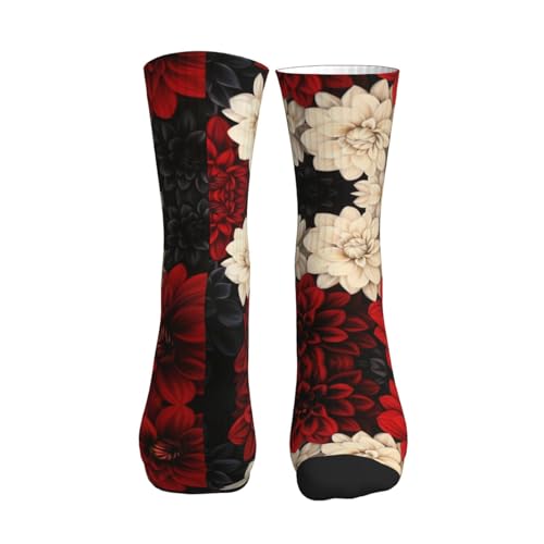 Mysterious Rose Mid length sports socks with moisture wicking function, perfect for running, gym, and daily wear2