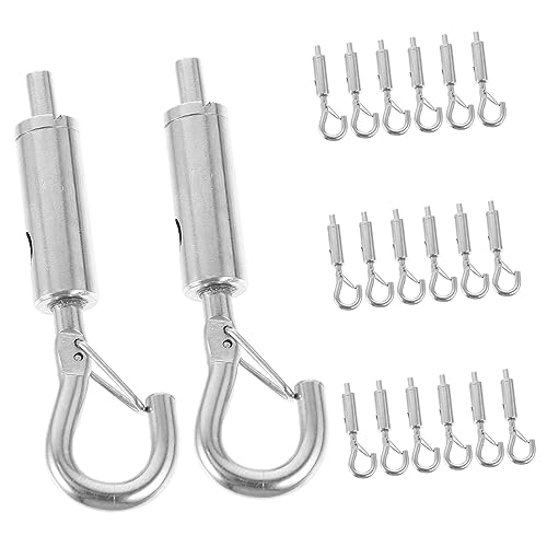 20 piezas Tensionador de cable de acero inoxidable para suspensión con gancho y ojal para uso exterior y diseño liviano miniatura 1