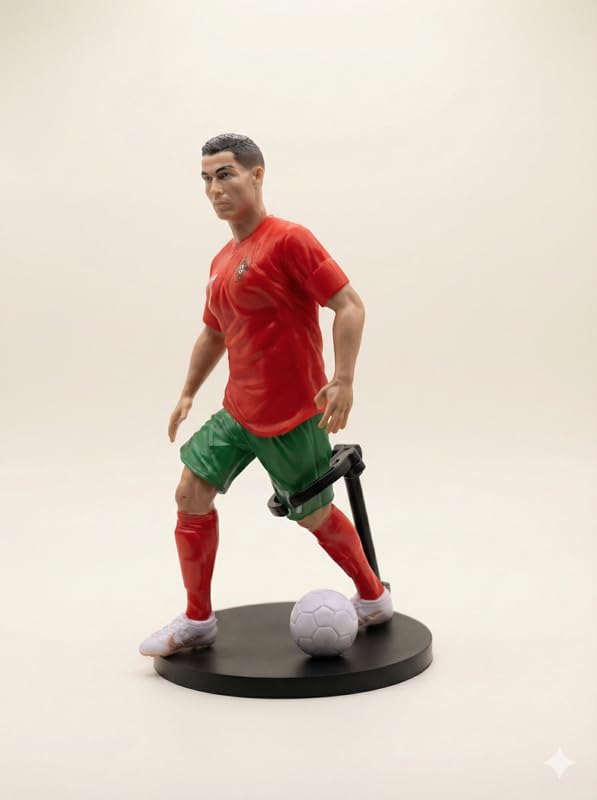 Image of Football Star Action Figure 16 CM Static Collectible Toy with Stand and Ball for Kids and Adults Desk Shelf Decor Sports Player Figurine Showpiece Model Gift for Boys Football Fans