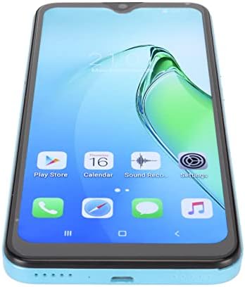 GLOGLOW Unlocked Smartphone, Dual Card Dual Standby 2GB RAM 16GB ROM Face Detection Mobile Phone 3D Curved Prism Glass Back Cover for Phone Call (Blue)