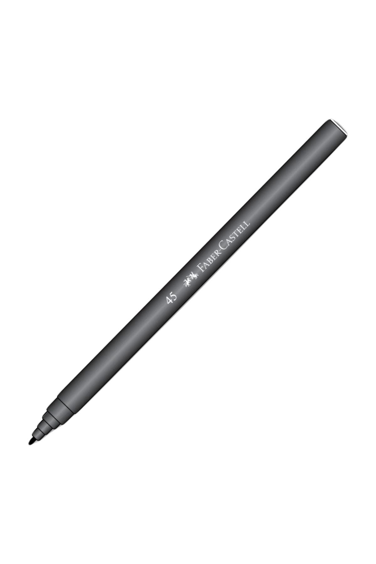 Faber-Castell İğne Uçlu Keçeli Kalem Seti, 10’lu, Siyah Renk, Havalandırmalı Kapak, Kağıt ve Karton Yüzeyler İçin Uygun
