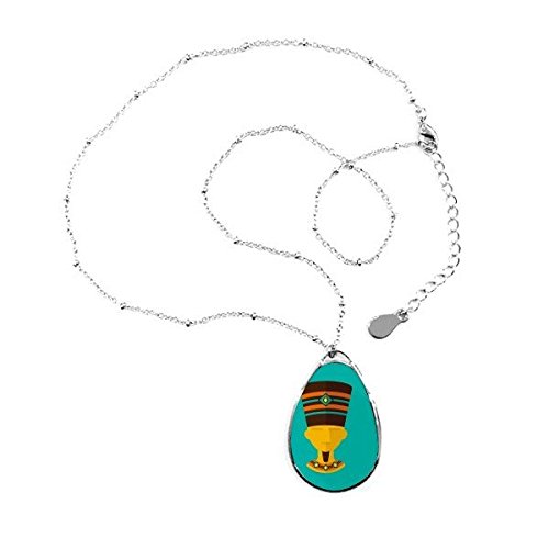 Collier Pharaon Amon pendentif goutte finition art abstrait