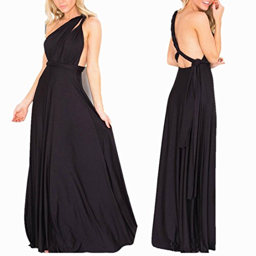 Image of Women Transformer Hi Low Evening Long Prom Dress Halter Convertible Multi Way Spaghetti Strap Wedding Cocktail Maxi Gown