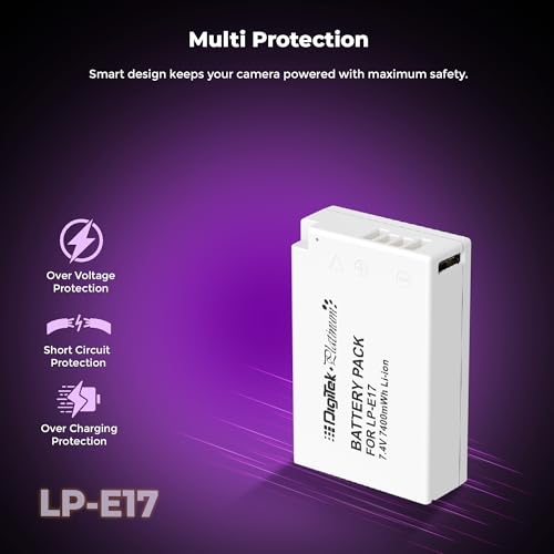 Image of Digitek Platinum (LP-E17 C) 1250mAh Li-ion Battery with Type-C Interface, for Canon EOS 750D Rebel T6i, T7i, EOS 760D, T6s, EOS 800D, EOS 77D, EOS 850D, Rebel T8i, EOS M3, EOS M5, EOS M6, EOS RP