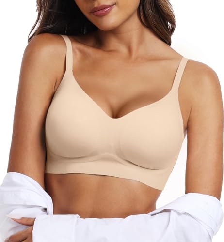 Image of OEAK Womens Wireless Jelly Bras Comfortable Push Up Bra No Underwire Gel Bra Full Support Lift Everyday Seamless Tshirt Bras