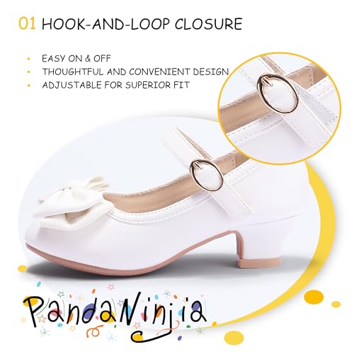 Image of PANDNAINJIA Girls Dress Shoes Toddler Heels Mary Jane Pumps