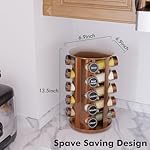 New England Stories Revolving Spice Rack Set with 20 Spice Jars, Kitchen Spice Tower Organizer for Countertop or Cabinet - Carousel Storage Includes 386 Spice Labels (Gold) - Image 4