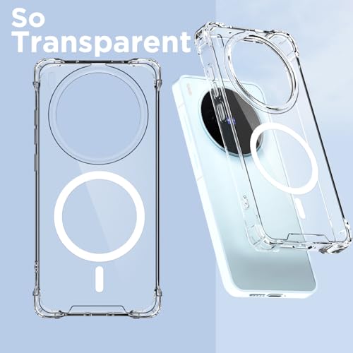 Image of Amazon Basics Back Cover for Vivo X300 5G Mag-Safe Shockproof PC + TPU Protective Case Magnetic Support Bumper Case (Transparent Mag-Safe)