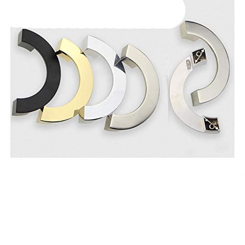 4 piezas de zinc mate, negro, dorado, cromado, armario, armario, puerta, tirador, medio círculo, semicírculo, medio arco de perla, simétrico, negro, 96mm Cover