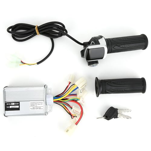 POENVFPO E BIK Controller Power Display Set, 36V 1000W Controller and Multifunction Handle Thumb Throttle Grip Set with Lock
