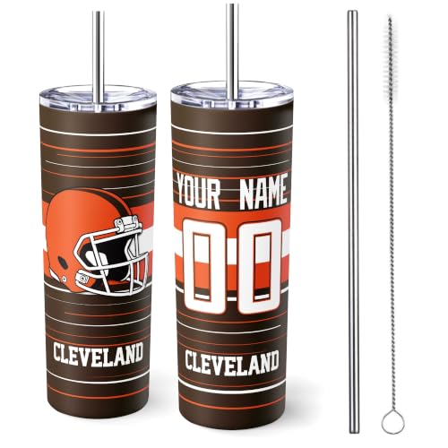 Image of Cleveland Tumbler 20oz Travel Mug Custom Name and Number Gifts