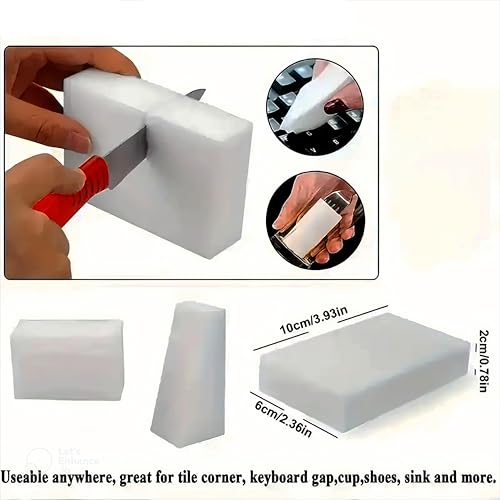 Image of 12 Powerful Magic Sponges Cleaning Eraser Melamine Sponge Foam Pads,Multi-Functional Household Cleaning Kitchen Dish Sponge for Furniture,Bathroom,Bathtub, Sink,Floor, Baseboard, Wall Cleaner